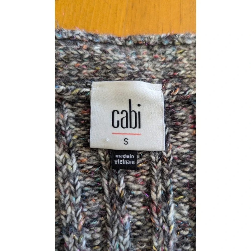 Cabi Coffee House Duster Cardigan Sweater Knit Open Front Multicolor Size S‎